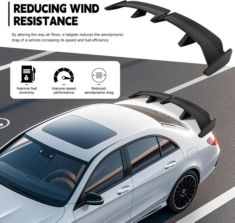 JMTBNO MTBNO Black 54 Inch PRO Style Rear Spoiler, Universal Car Rear Trunk Spoiler Wing Spoiler Compatible with Mazda Miata RX-7 Chevy Corvette Camaro Nissan Lexus Toyota Honda Civic Ford Mustang Scion - Image 5